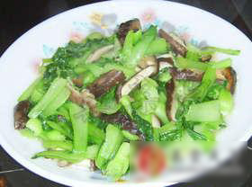 小白菜炒香菇