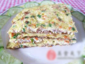 肉碎煎蛋饼