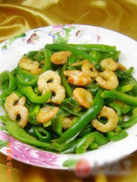 虾仁炒清椒